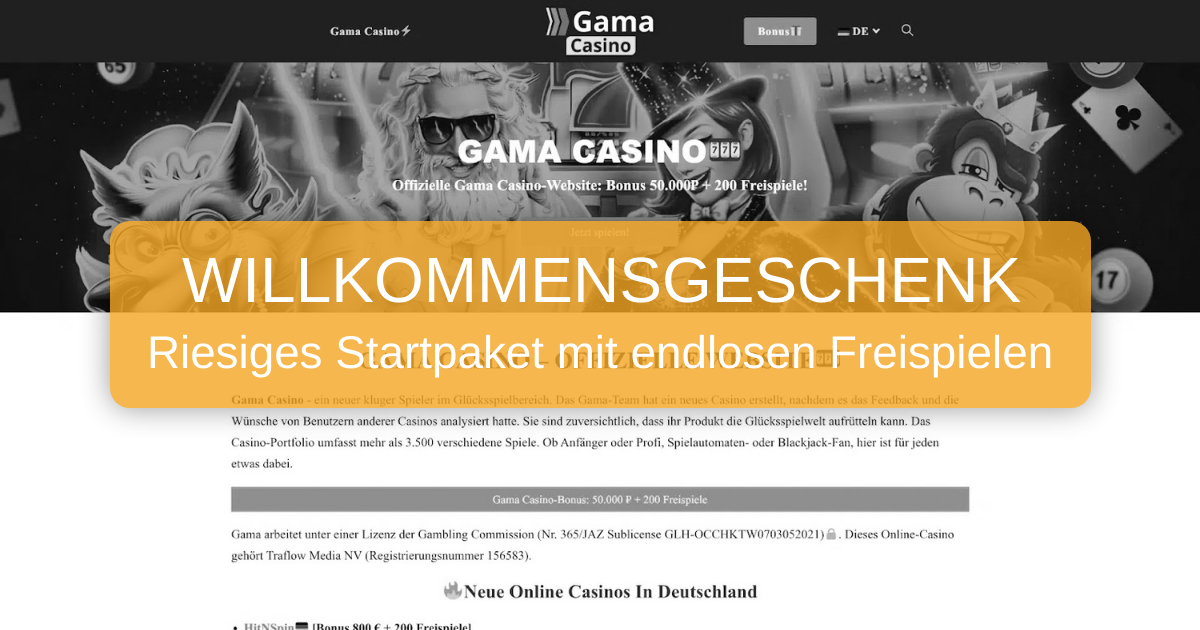 GAMA Casino - Offizielles Online Casino in Deutschland